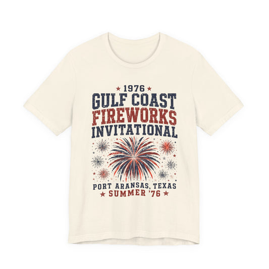 1976 Gulf Coast Fireworks Invitational Tee — Port Aransas Texas — Backlot Supply Archive