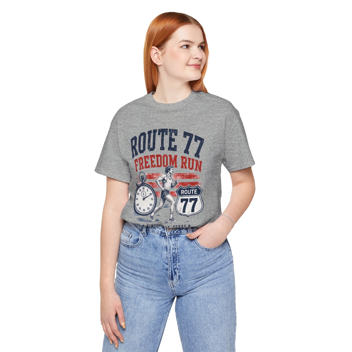 Route 77 Freedom Run Tee — Kingsville Texas July 4 1976 — Backlot Supply Archive