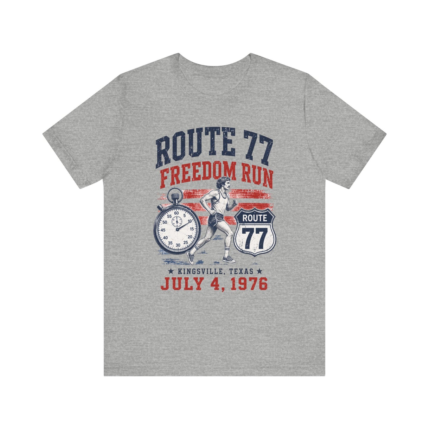 Route 77 Freedom Run Tee — Kingsville Texas July 4 1976 — Backlot Supply Archive