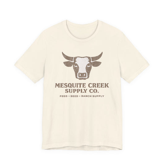 Mesquite Creek Supply Co. Steer Head Tee — Feed, Seed & Ranch Supply — Backlot Supply Archive
