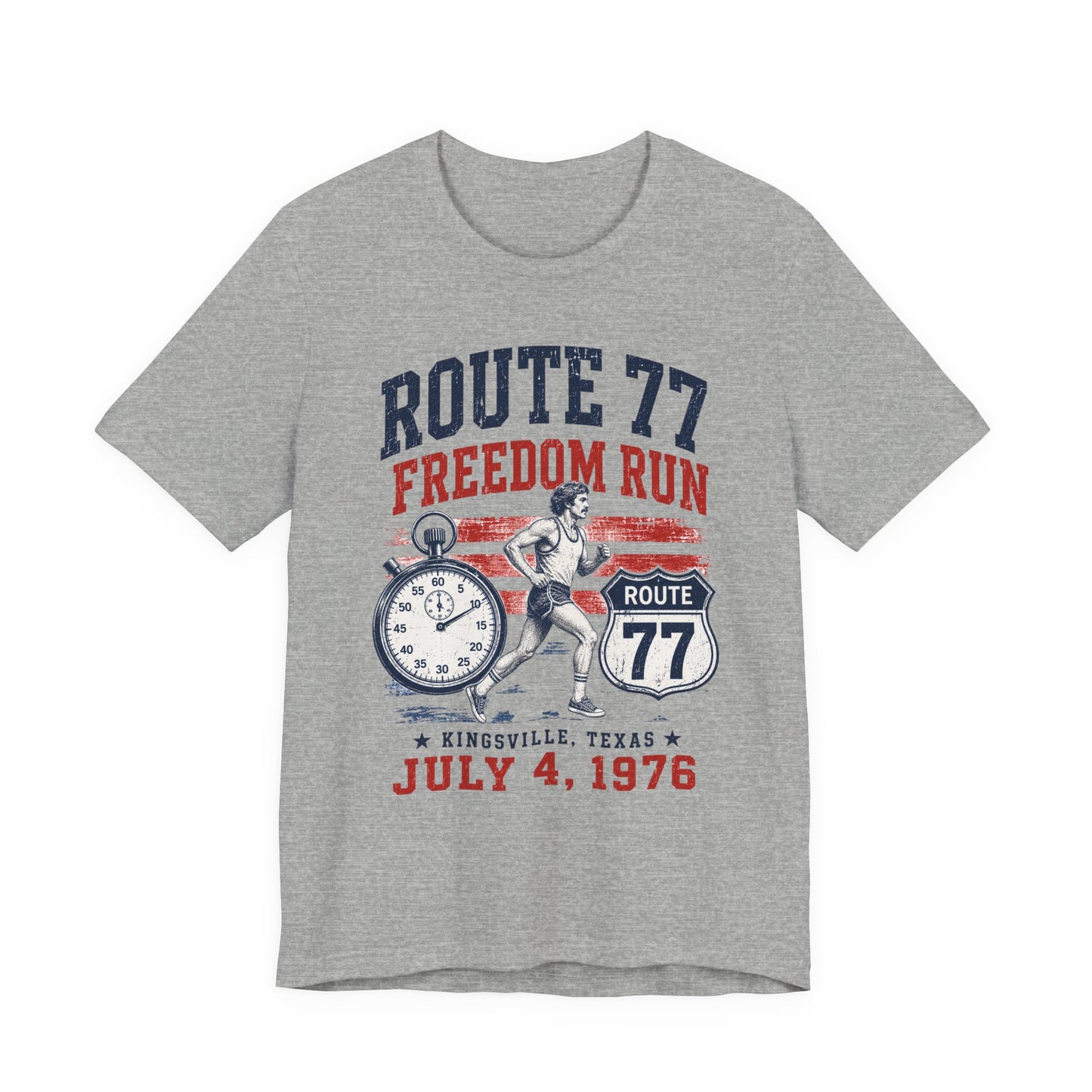Route 77 Freedom Run Tee — Kingsville Texas July 4 1976 — Backlot Supply Archive