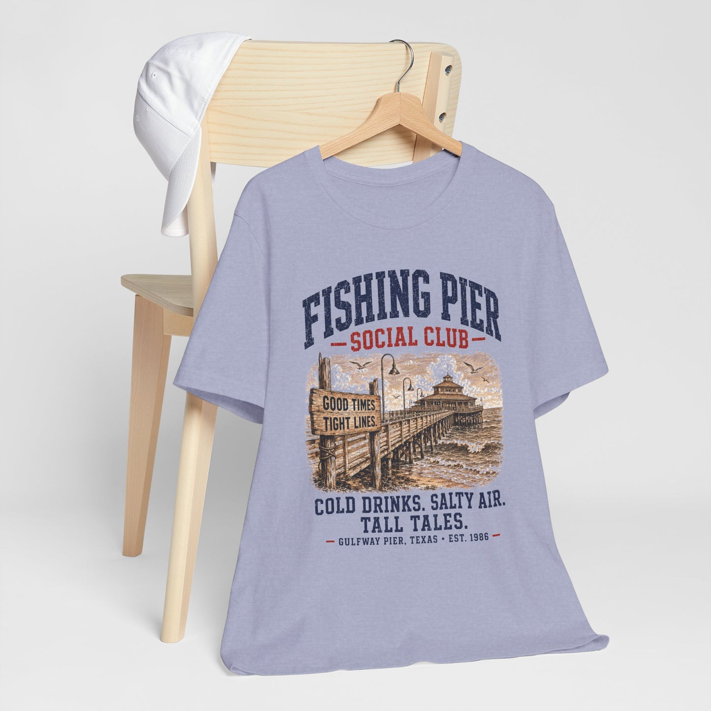 Fishing Pier Social Club Tee — Gulfway Pier Texas Est 1986 — Backlot Supply Archive