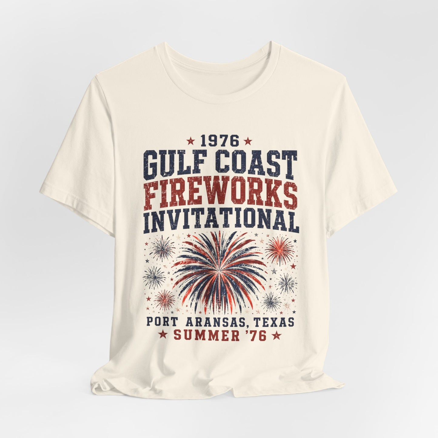 1976 Gulf Coast Fireworks Invitational Tee — Port Aransas Texas — Backlot Supply Archive