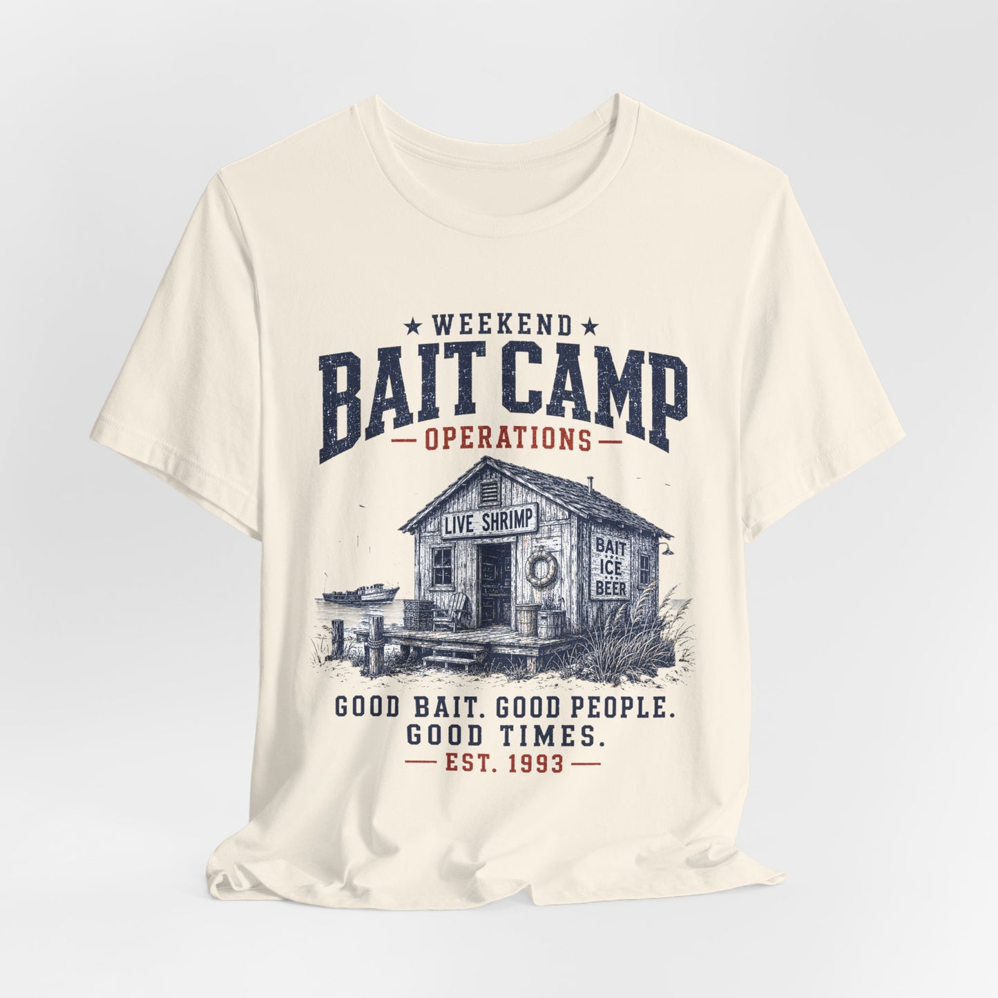 Weekend Bait Camp Operations Tee — Est 1993 — Backlot Supply Archive