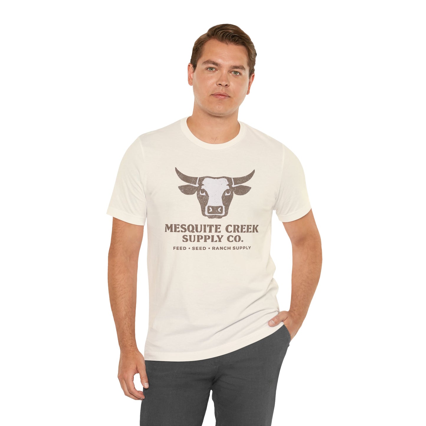Mesquite Creek Supply Co. Steer Head Tee — Feed, Seed & Ranch Supply — Backlot Supply Archive